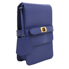 Bolsa Adele Pocket Alça de Couro Índigo Pronta Entrega