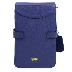 Bolsa Adele Pocket Alça de Couro Índigo Pronta Entrega