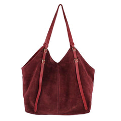 Bolsa Alix Camurça Cereja com Vermelho Liso Pronta Entrega