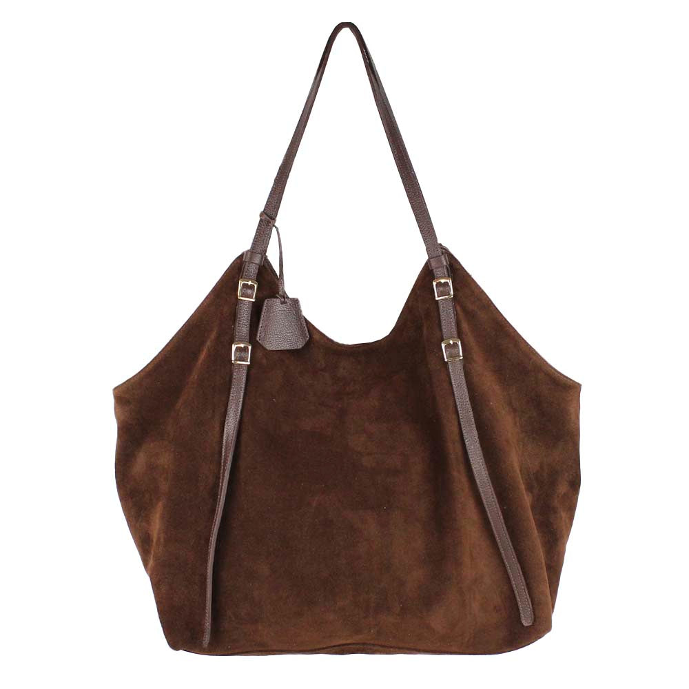 Bolsa Alix Camurça Chocolate com Café Pronta Entrega