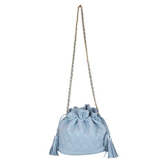 Bolsa Ava M Matelasse Azul Bebê Pronta Entrega