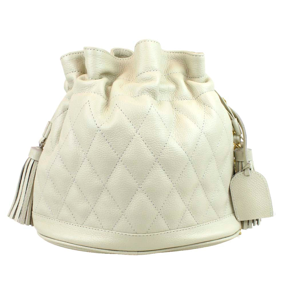 Bolsa Ava M Matelasse Off White Liso Pronta Entrega