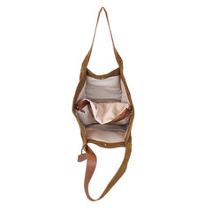 Bolsa Clémence Tote Camurça Caju com Caramelo Liso Pronta Entrega