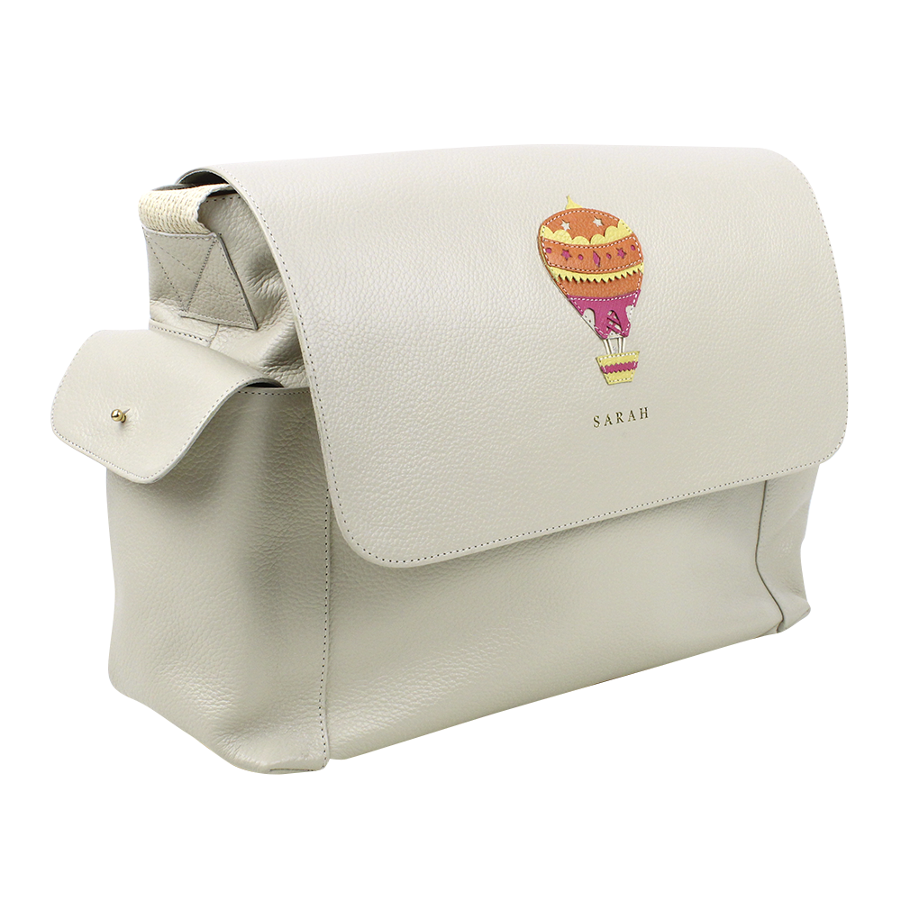 Bolsa de Bebê Balão Sarah em Couro Personalizada