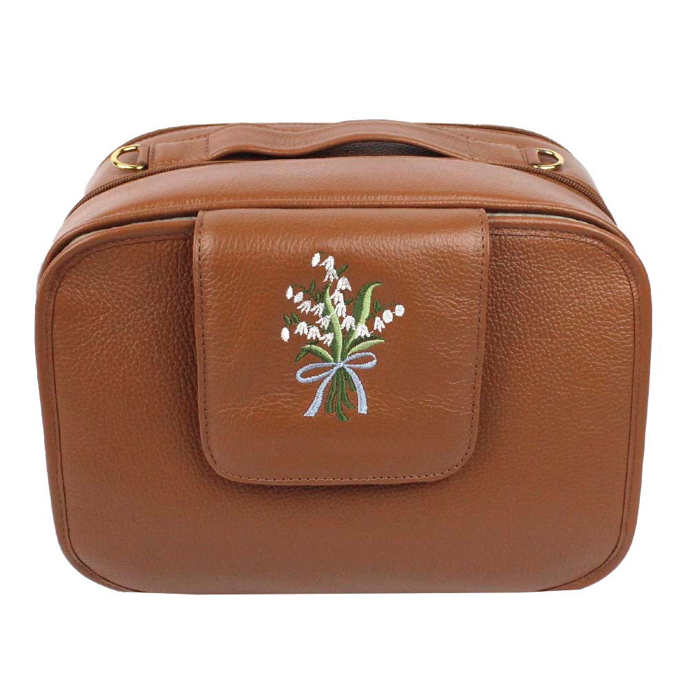 Bolsa de Bebê Mini Bordado Muguet em Couro
