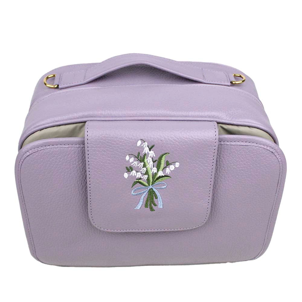 Bolsa de Bebê Mini Bordado Muguet em Couro Personalizada