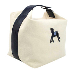 Necessaire Linha Algodão Cavalo Joca em Algodão e Couro Personalizada