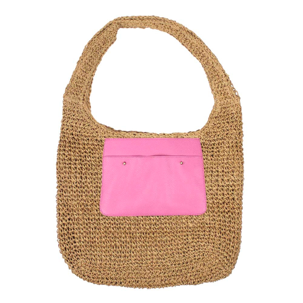 Bolsa de Praia Heloise em Palha e Couro Personalizada