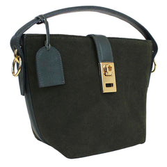 Bolsa Domenica Camurça Oliva com Verde Oliva Pronta Entrega