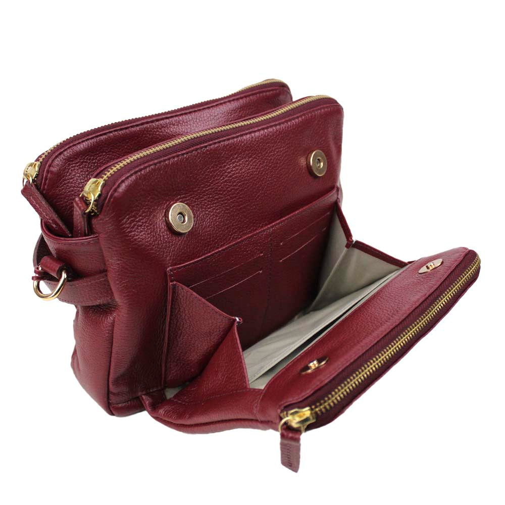 Bolsa Travel Burgundy Liso Pronta Entrega