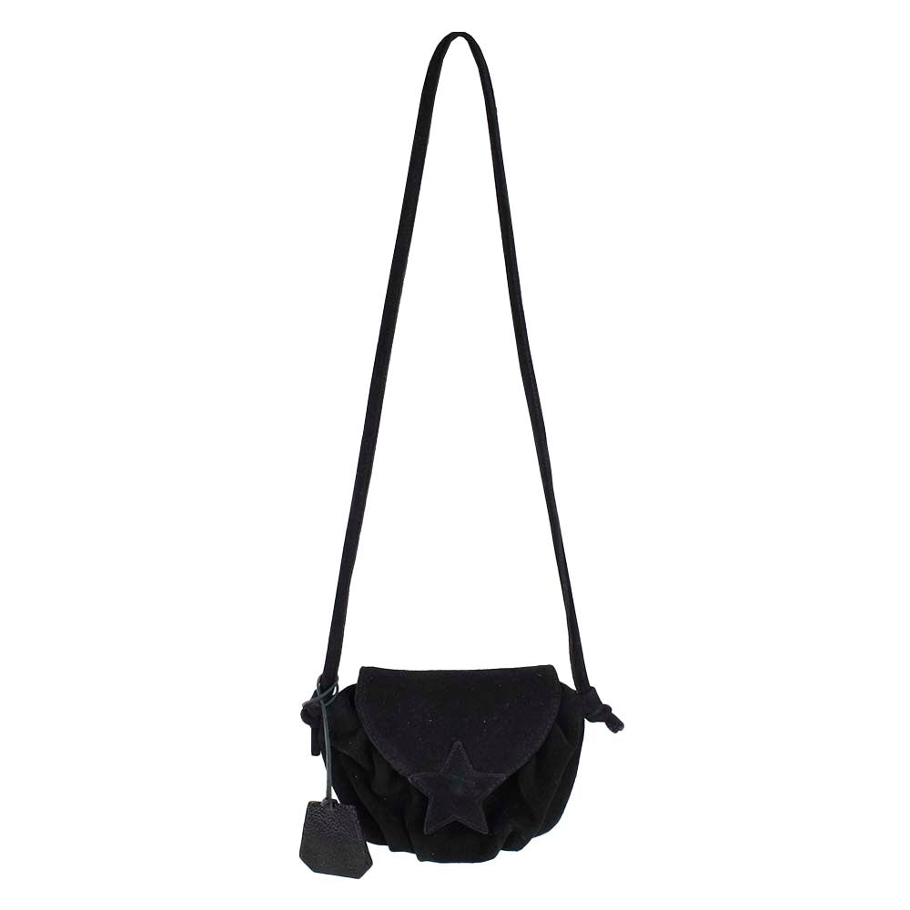 Bolsa Infantil Star Camurça Preta Pronta Entrega