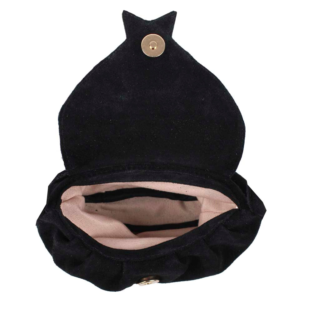 Bolsa Infantil Star Camurça Preta Pronta Entrega