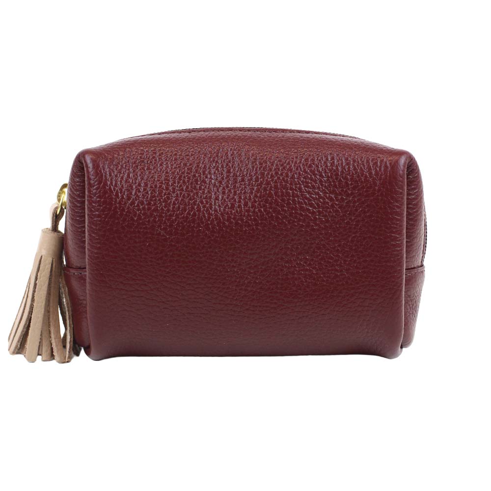 Necessaire Julie PP Burgundy com Rose Liso Pronta Entrega