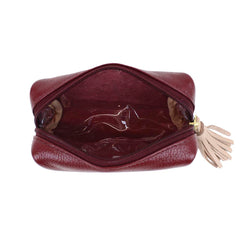 Necessaire Julie PP Burgundy com Rose Liso Pronta Entrega