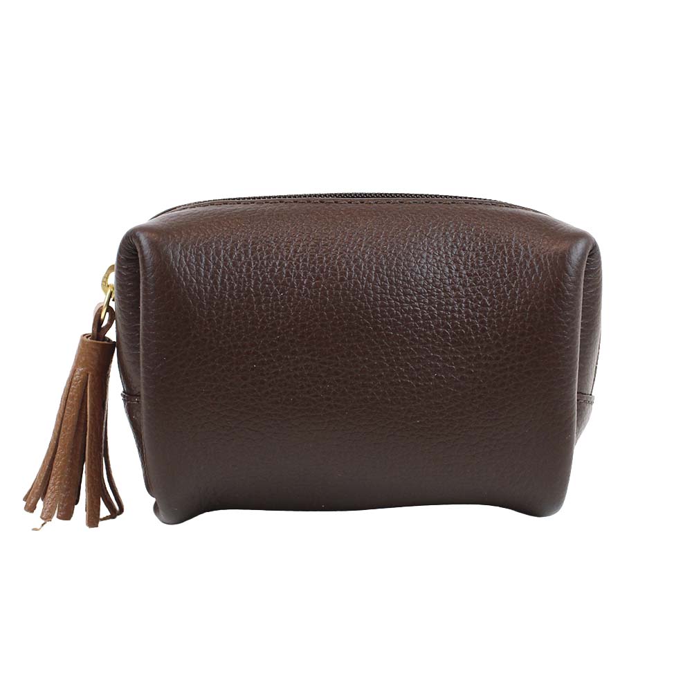 Necessaire Julie PP Café com Caramelo Liso Pronta Entrega