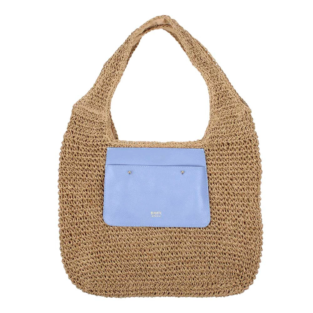 Bolsa de Praia Heloise em Palha e Couro Personalizada