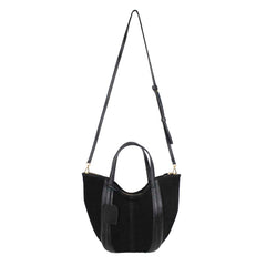 Bolsa Poppy Camurça Preta com Preto Liso Pronta Entrega