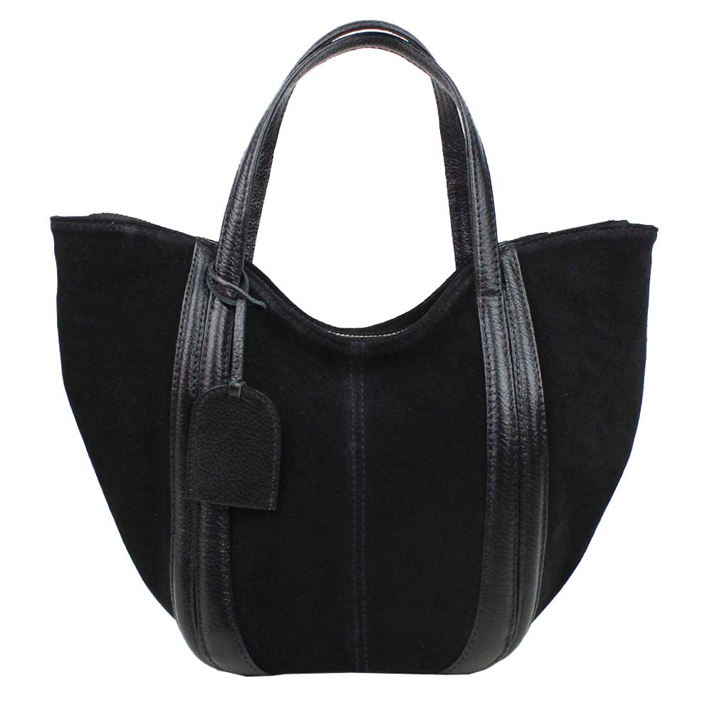 Bolsa Poppy Camurça Preta com Preto Liso Pronta Entrega