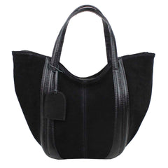 Bolsa Poppy Camurça Preta com Preto Liso Pronta Entrega