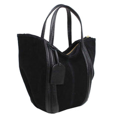 Bolsa Poppy Camurça Preta com Preto Liso Pronta Entrega