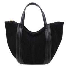 Bolsa Poppy Camurça Preta com Preto Liso Pronta Entrega