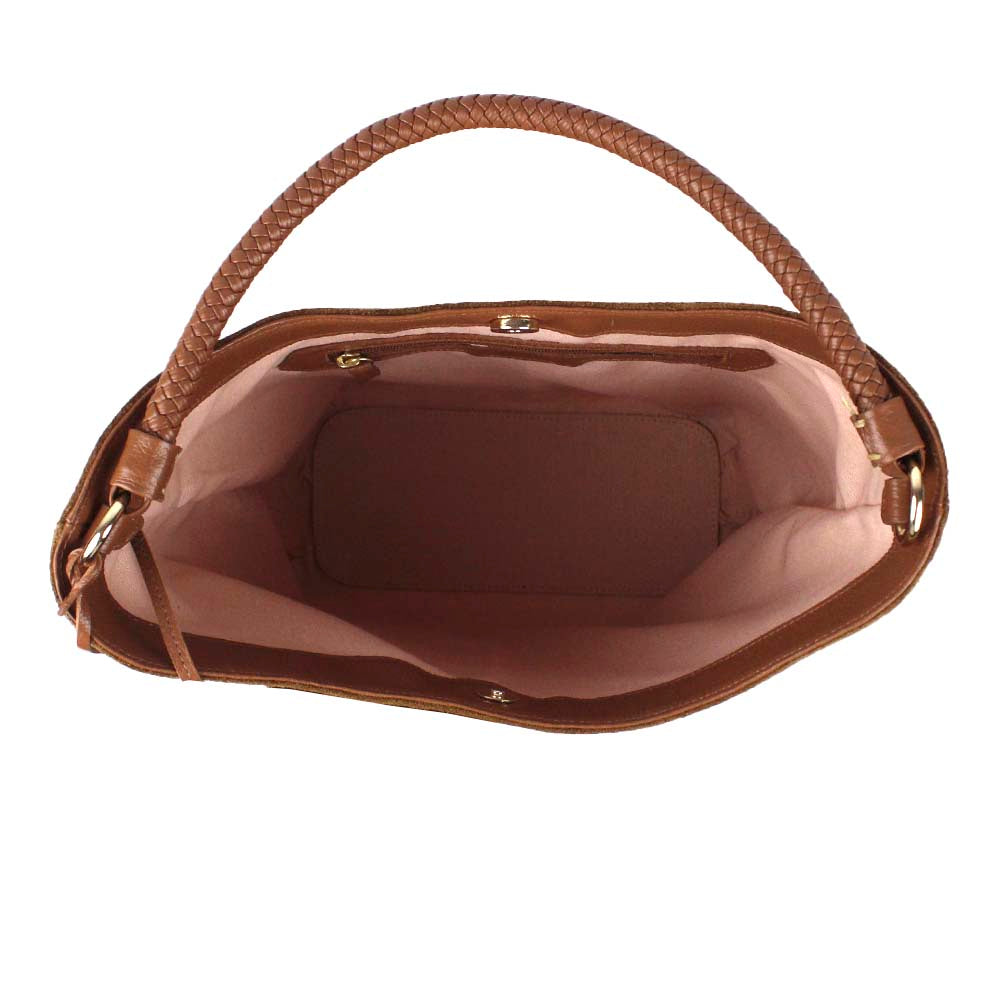 Bolsa Rosie Camurça Caju com Caramelo Liso Pronta Entrega