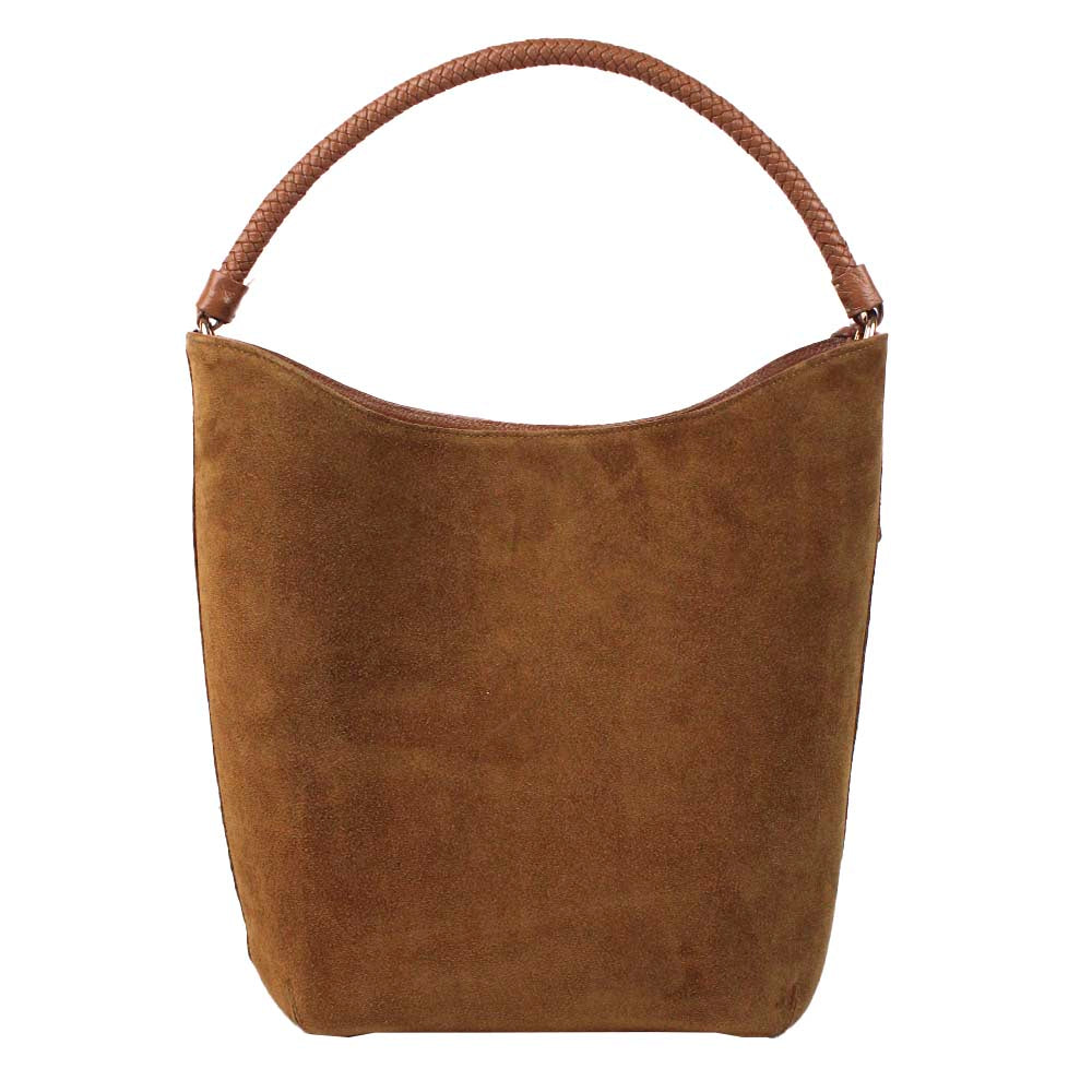 Bolsa Rosie Camurça Caju com Caramelo Liso Pronta Entrega