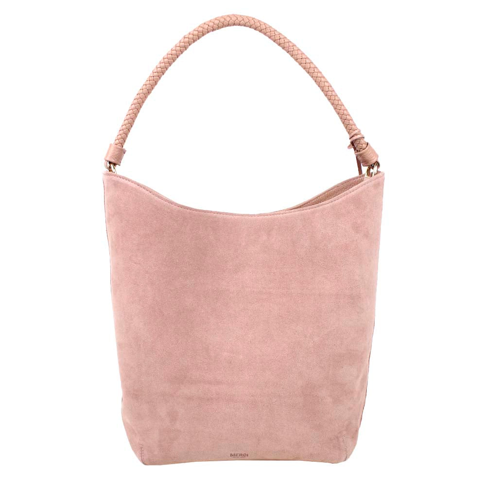 Bolsa Rosie Camurça Ipê Rosa Algodão Doce Liso Pronta Entrega