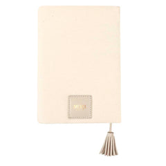 Caderno Bordado Off White Liso Pronta Entrega