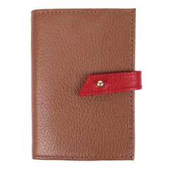 Carteira Mami Caramelo Liso com Vermelho Liso Pronta Entrega