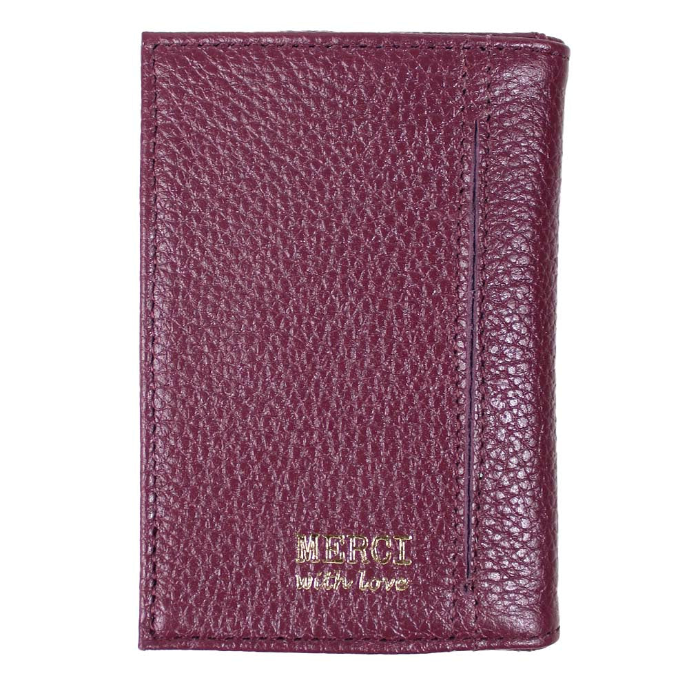 Carteira de Dinheiro Mini Burgundy Liso Pronta Entrega