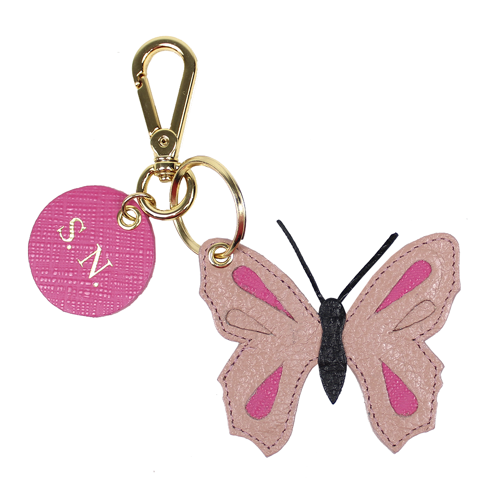 Chaveiro Borboleta em Couro Personalizado