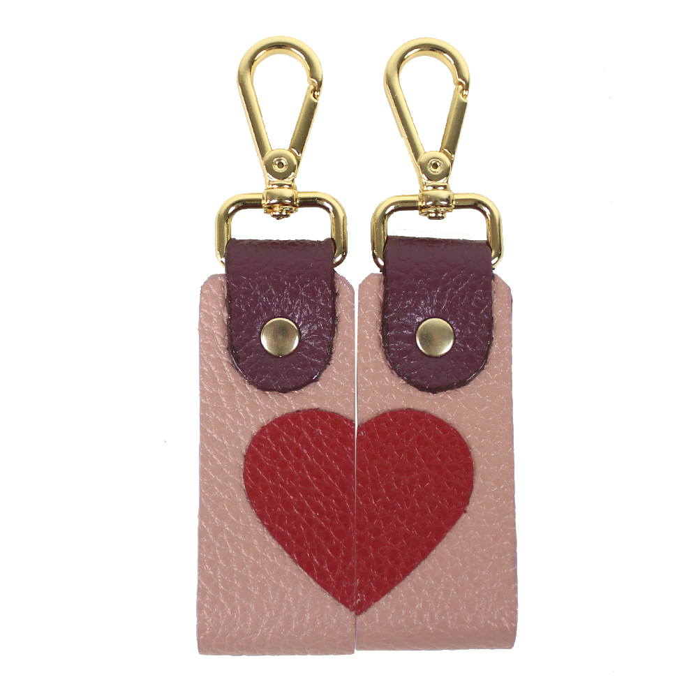Chaveiro Duamor em Couro Personalizado