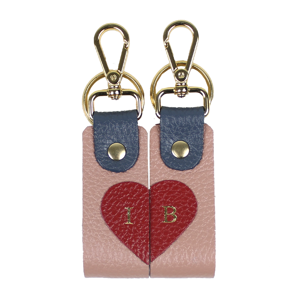 Chaveiro Duamor em Couro Personalizado