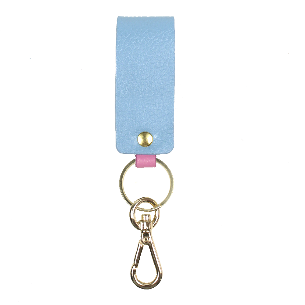 Chaveiro Meg Aqua Liso com Rosa Orquídea Pronta Entrega