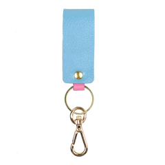 Chaveiro Meg Aqua Liso com Rosa Orquídea Pronta Entrega