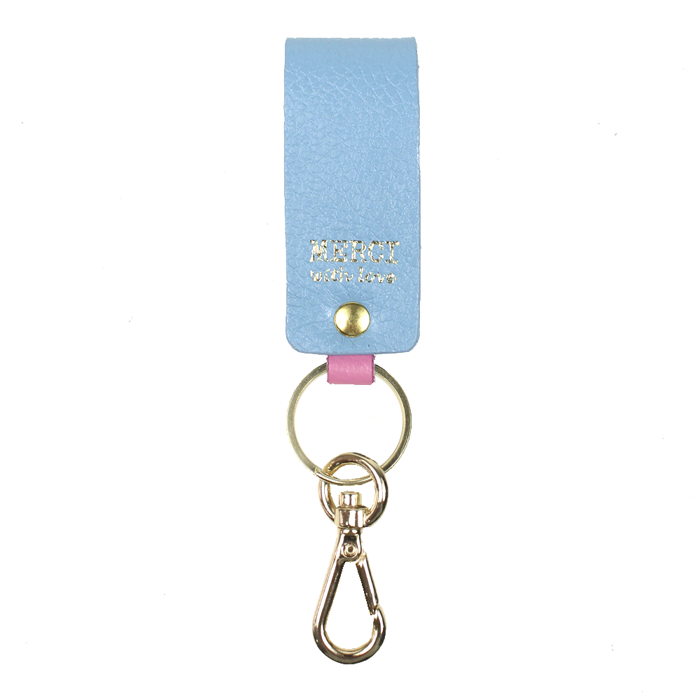 Chaveiro Meg Aqua Liso com Rosa Orquídea Pronta Entrega
