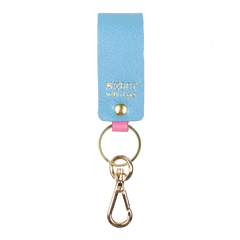 Chaveiro Meg Aqua Liso com Rosa Orquídea Pronta Entrega