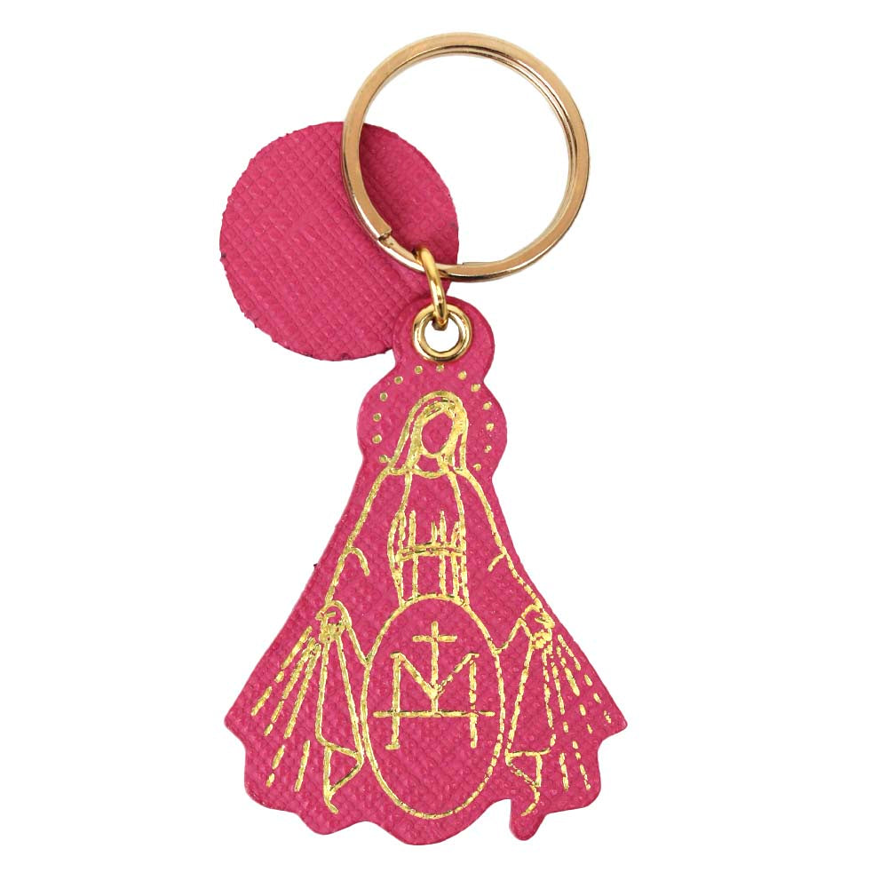 Chaveiro Nossa Senhora da Medalha Pink Prada Pronta Entrega