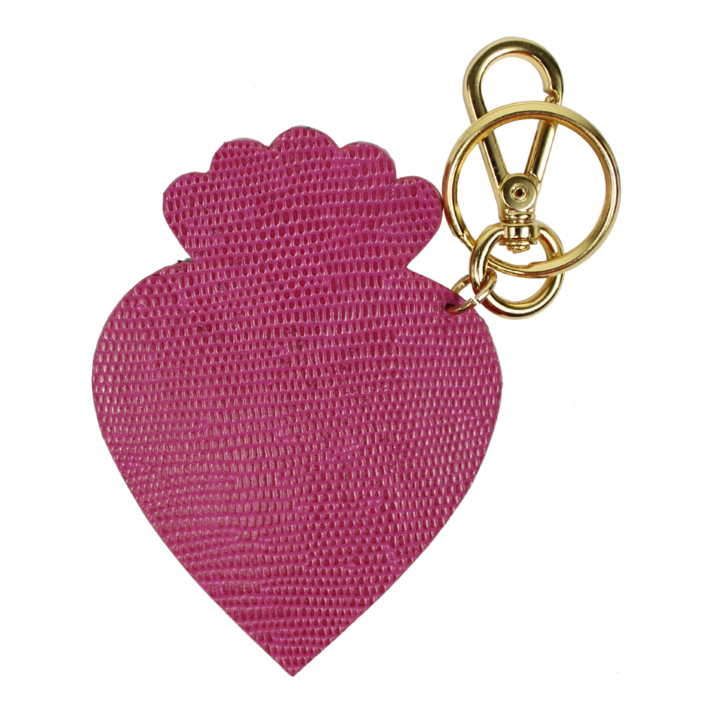 Chaveiro Sagrado Coração Pink Lesard Pronta Entrega