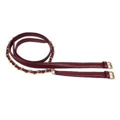 Cinto Duplo M Burgundy Liso Pronta Entrega