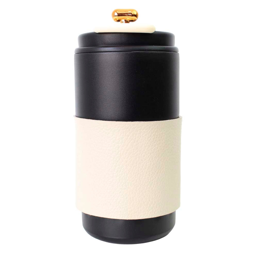 Copo Térmico Preto com Off White Liso Pronta Entrega