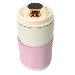 Copo Térmico Branco com Rosa Chá Pronta Entrega