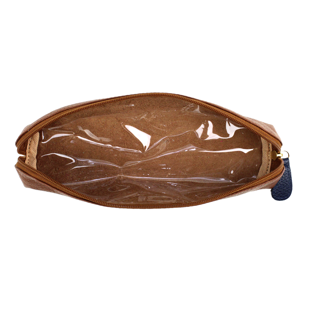 Estojo Eloah Caramelo Liso com Marinho Liso Pronta Entrega