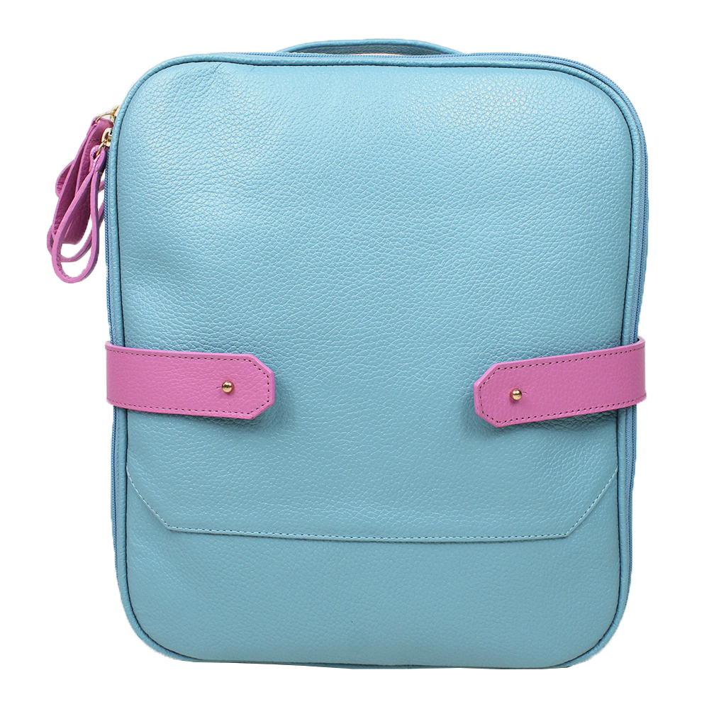 Extra Bag Aqua Liso com Rosa Orquídea Pronta Entrega