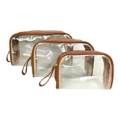 Kit Necessaire Betina Caramelo Liso Pronta Entrega