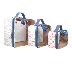 Kit Necessaire Crystal com 3 Mix de Estampas Blossom em Couro Personalizada