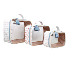 Kit Necessaire Crystal com 3 Mix de Estampas Blossom em Couro Personalizada