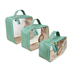 Kit Necessaire Crystal com 3 Rei Leão em Couro Personalizada
