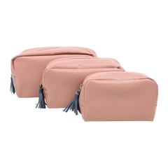 Kit Necessaire Julie com 3 Algodão Doce Liso com Oceano Pronta Entrega